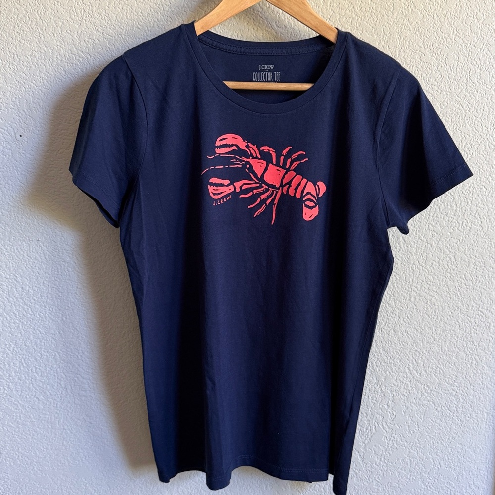 J. Crew Navy Collector Lobster Tee Women’s Medium NWOT - Picture 7 of 8